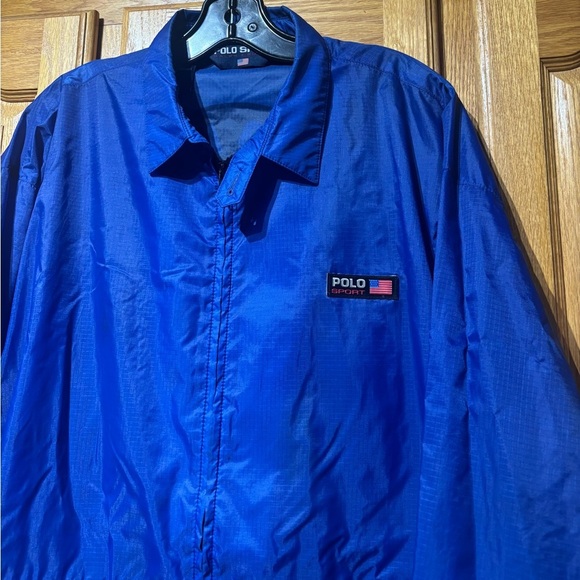 Vintage 90’s Polo Sport Ralph Lauren Blue Rain Windbreaker Jacket Men‘s XL EUC - Picture 2 of 7